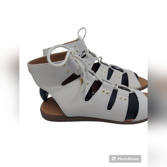 Tommy Hilfiger White Beautie Flat Lace Up Sandals Women's Size 7 1/2 M - Picture 3 of 7
